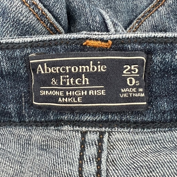 Abercrombie & Fitch Simone High Rise Release Hem Jeans Size 25 Short Women’s - Picture 2 of 5